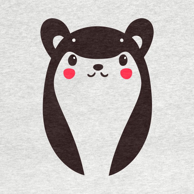 Kawaii Bear || Minimalist Red Panda ||  Vector Art by Mad Swell Designs